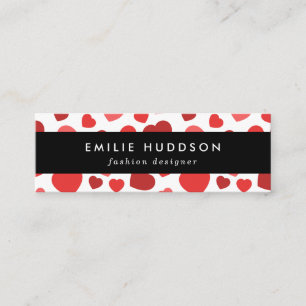 Carte De Visite Mini Motif Des Coeurs, Coeurs Rouges, Motif Des Coeurs