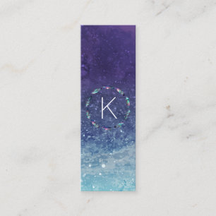 Carte De Visite Mini Motif en plume stellaire avec Monogramme