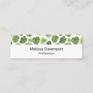 Carte De Visite Mini Motif Feuille élégant Green Tropical