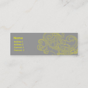 Carte De Visite Mini Motif floral jaune - maigre