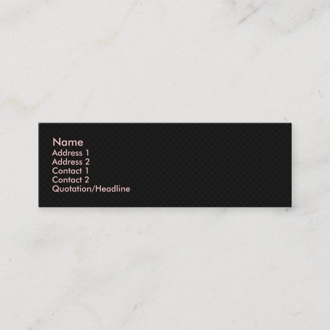 Carte De Visite Mini motif gris de forme luxueuse de coeur sur le noir (Devant)