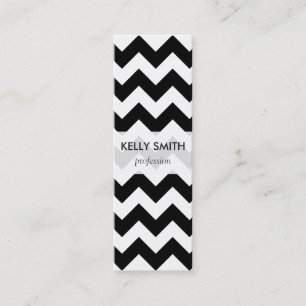 Carte De Visite Mini Motif noir et blanc de Chevron de zigzag