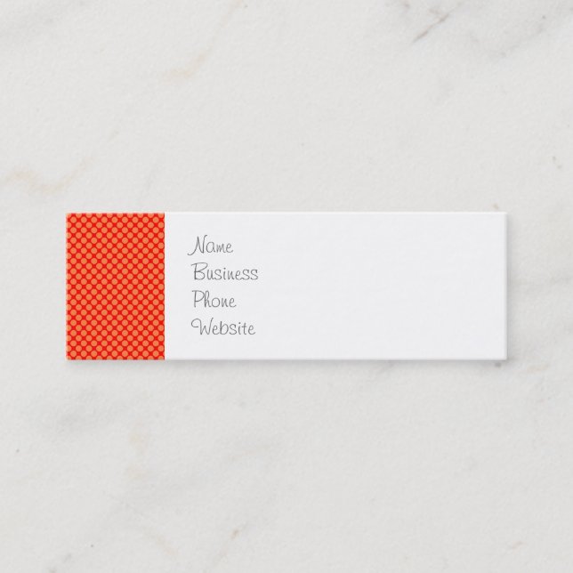 Carte De Visite Mini Motif Pois Bright Orange et Red Mini (Devant)