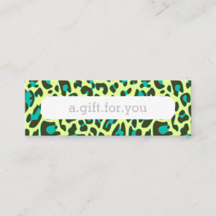Carte De Visite Mini Motif Poster de animal Blue Leopard Remise Cadeau