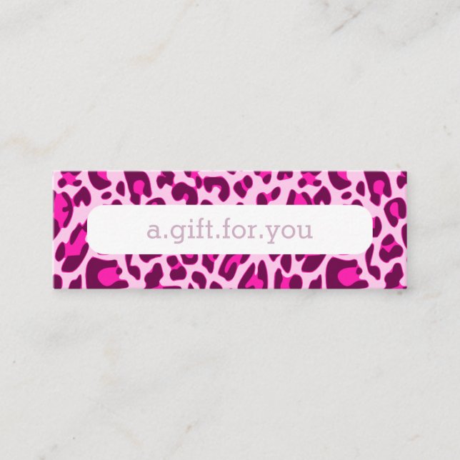 Carte De Visite Mini Motif Poster de animal Leopard rose Remise Cadeau (Devant)