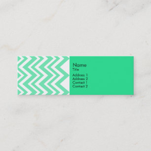 Carte De Visite Mini Motif Seafoam Mint Green Zigzgag