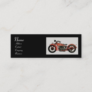 Carte De Visite Mini MOTOCYCLES vintages MONOGRAM rouge blanc gris noir