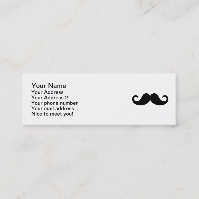 Carte De Visite Mini Moustache drôle (Devant)