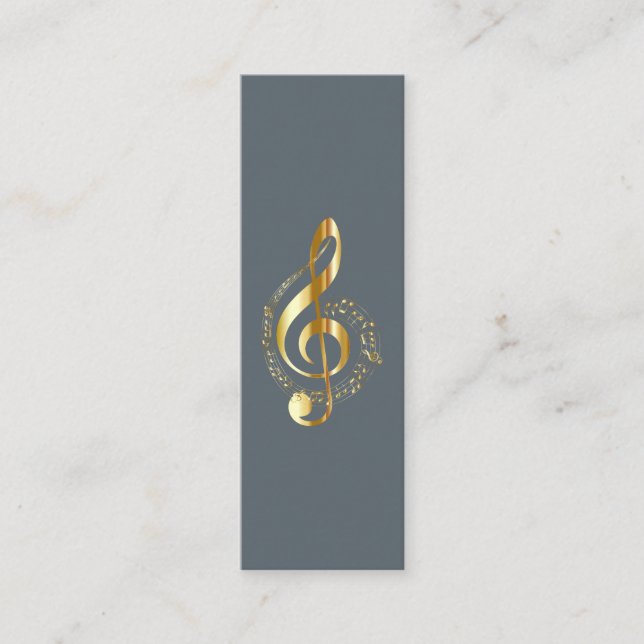 Carte De Visite Mini Music Treble Clef Chrome Personnalisé Mini (Devant)