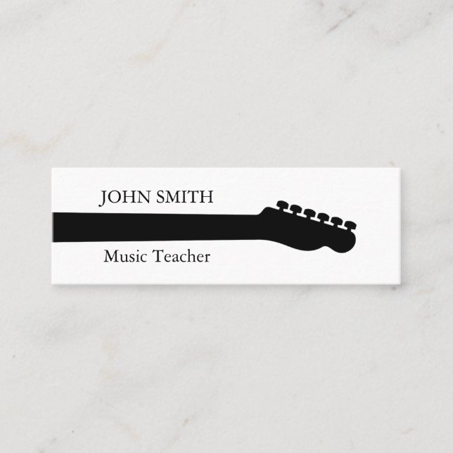 Carte De Visite Mini Music Treble Clef Chrome Personnalisé Mini (Devant)