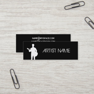 Carte De Visite Mini Musicien Chanteur Guitariste Artiste Étoile Public