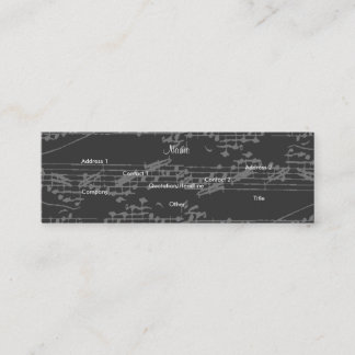 Carte De Visite Mini Musicien Vintage Grey Notes Brit Guitare