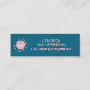 Carte De Visite Mini Musique professeur élégante notes bleu arrière - p