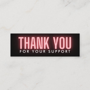 Carte De Visite Mini Neon rose Merci Média moderne Insertion