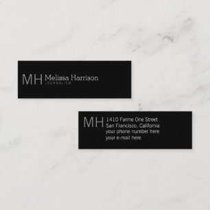 Carte De Visite Mini noir professionnel élégant et moderne