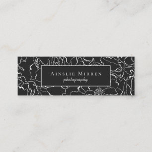 Carte De Visite Mini Noir Simply Floral