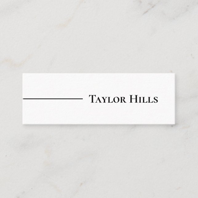 Carte De Visite Mini Nom minimaliste de ligne moderne Monochrome (Devant)