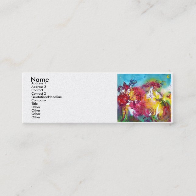 Carte De Visite Mini NUIT DU CARNAVAL / Mascarade vénitienne,, Musique  (Devant)