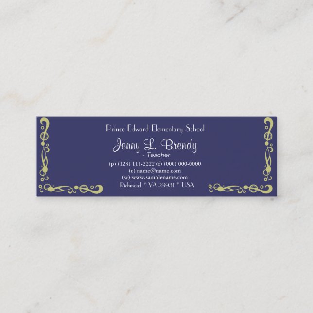 Carte De Visite Mini Nuit étoilée par Vincent van Gogh. (Devant)