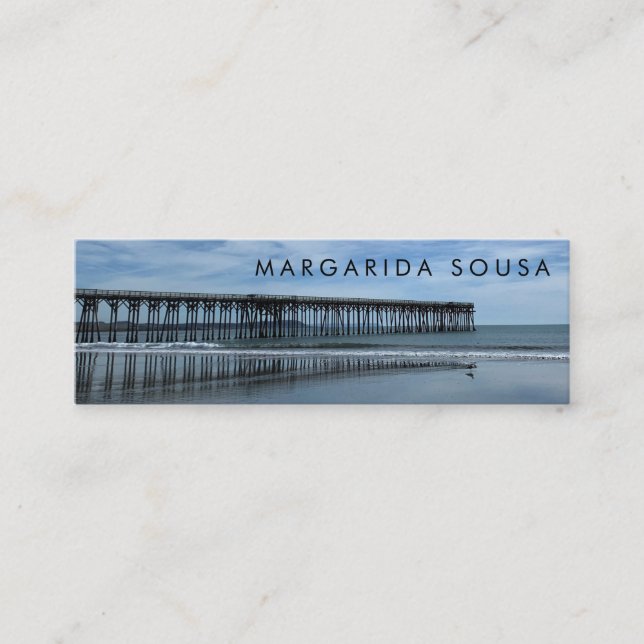 Carte De Visite Mini Ocean Beach Pier Blue Photo Travel Tourisme (Devant)