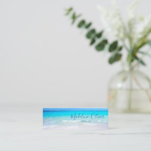 Carte De Visite Mini Ocean Beach Sea Travel Aqua Blue Modern Mince