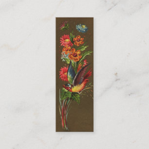 Carte De Visite Mini Oiseau et fleurs assorties victoriens