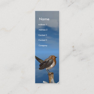 CARTE DE VISITE MINI OISEAUX HYPER / MONOGRAMME ROBINE ROUGE