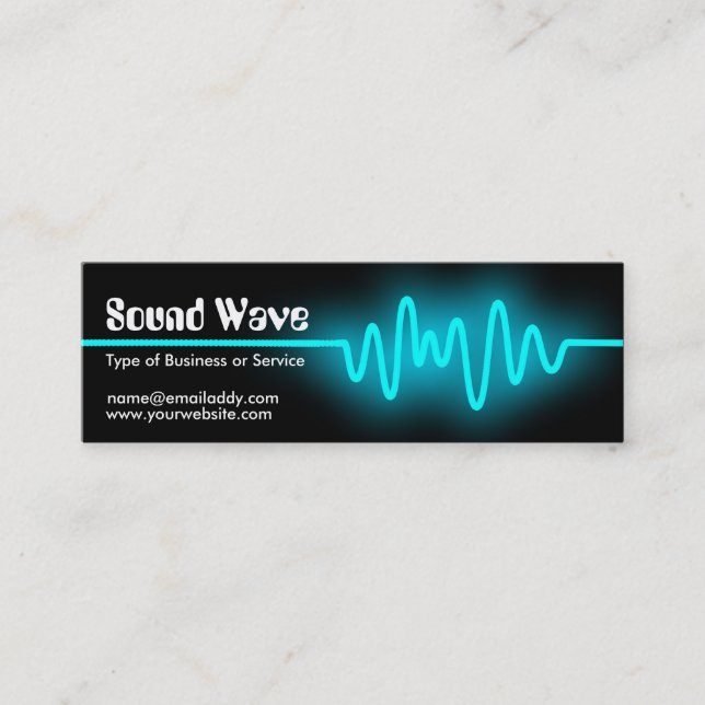 Carte De Visite Mini Onde sonore - bleu et noir (Devant)
