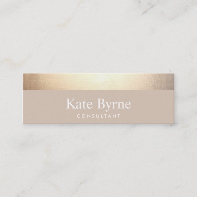 Carte De Visite Mini Or Gratté Moderne Design Beige Tan (Devant)