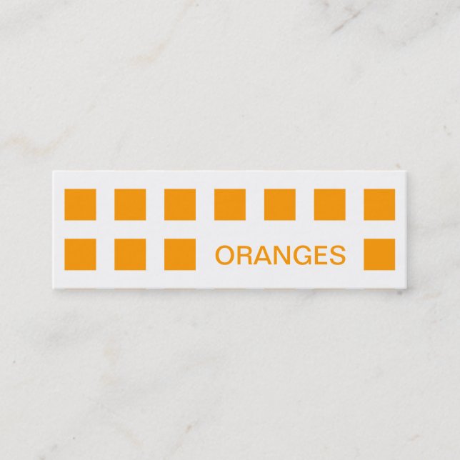 Carte De Visite Mini ORANGES (carrés modernes) (Devant)