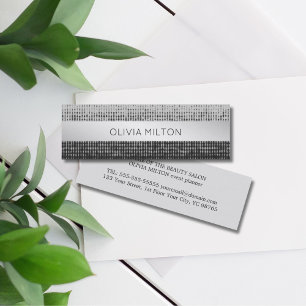 Carte De Visite Mini Organisateur élégant élégant de rayure d'argent de
