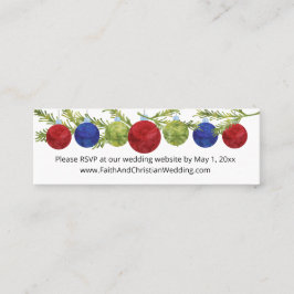 Carte De Visite Mini Ornements de Noël, site Mariage RSVP