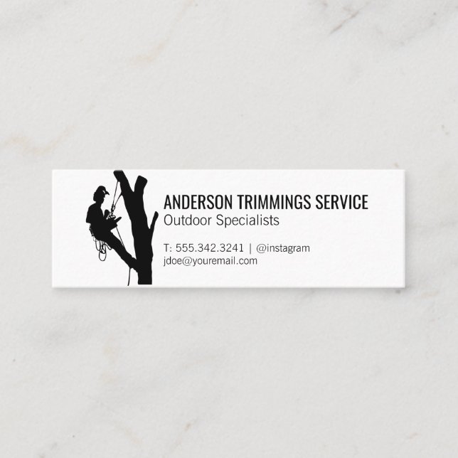 Carte De Visite Mini Outdoor Worker | Tree Trimming Service (Devant)