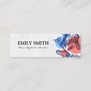 Carte De Visite Mini Outils de soins pour cheveux Barre Liste des c