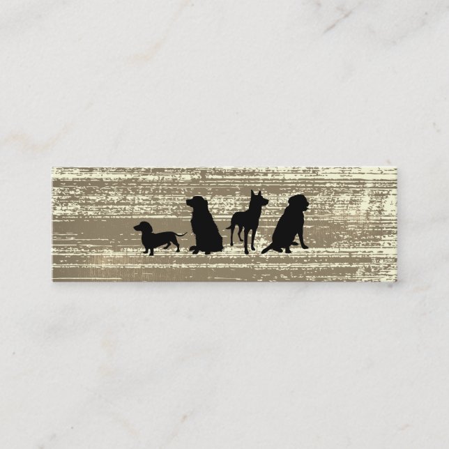 Carte De Visite Mini Pack Canine | Entraînement de chien Texture rustiq (Devant)