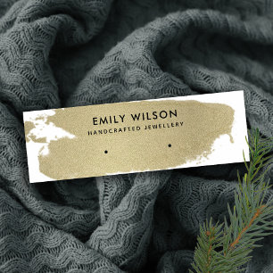 CARTE DE VISITE MINI PALE GOLD FOIL BRUSH STROKE STUD EARRÊT AFFICHE