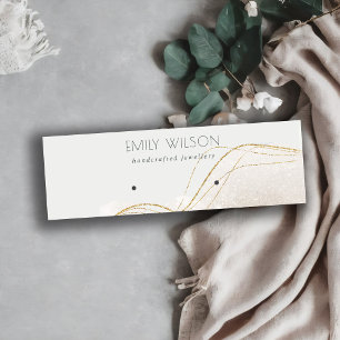 Carte De Visite Mini Parties scintillant Abstraite en or ivoire Écran b