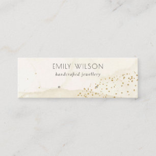 Carte De Visite Mini Parties scintillant beige Aquarelle Or Écran d'ore