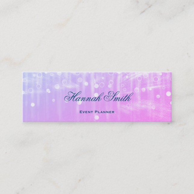 Carte De Visite Mini Parties scintillant de luxe moderne et élégante (Devant)