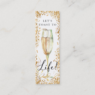 Carte De Visite Mini Parties scintillant d'or Champagne Signet de fête 