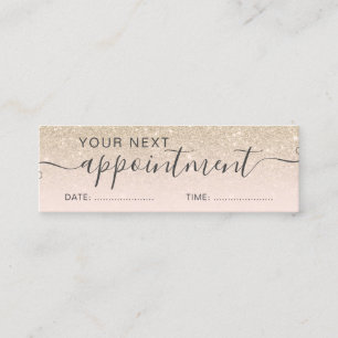 Carte De Visite Mini parties scintillant d'or clair moderne rendez-vous