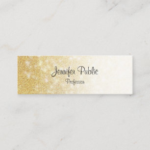 Carte De Visite Mini Parties scintillant d'or moderne Calligraphie Scri