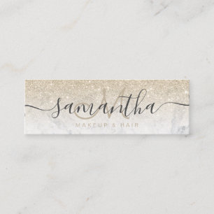 Carte De Visite Mini parties scintillant dorée claire moderne cheveux e