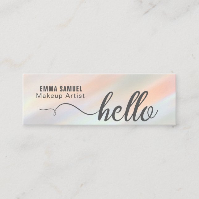 Carte De Visite Mini Pastel moderne Gradient Hello Minimal Calligraphie (Devant)