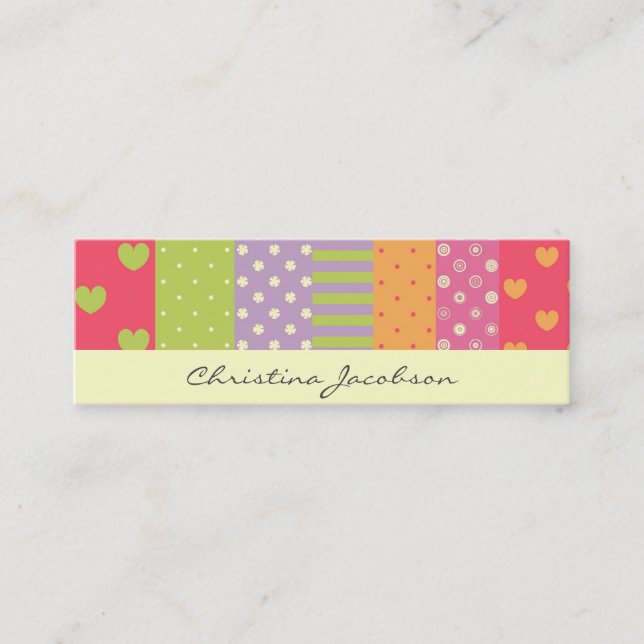 Carte De Visite Mini Patchwork-style appelle (Devant)