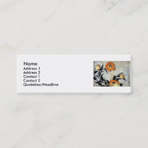 Carte De Visite Mini Pavots de Katsushika Hokusai