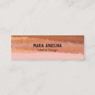 Carte De Visite Mini Peach Brick Abstrait Aquarelle Pastel