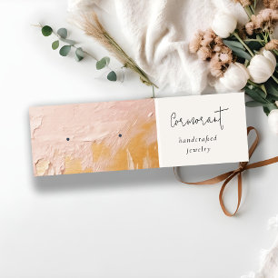 Carte De Visite Mini Peinture à l'huile d'or Blush Texture Porte-oreill