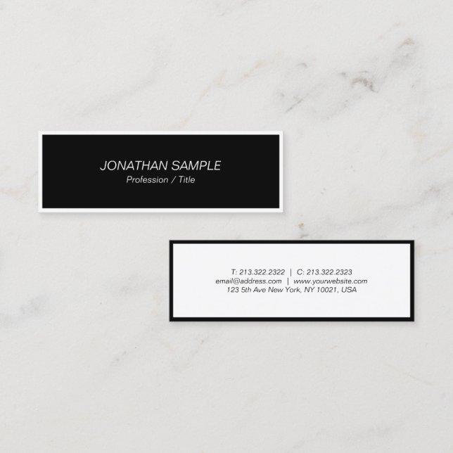 Carte De Visite Mini Personnalisé Élégant Professionnel Moderne Simple  (Devant / Derrière)