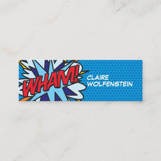 Carte De Visite Mini Personnalisé Pop Art Comic Book WHAM! (Devant)